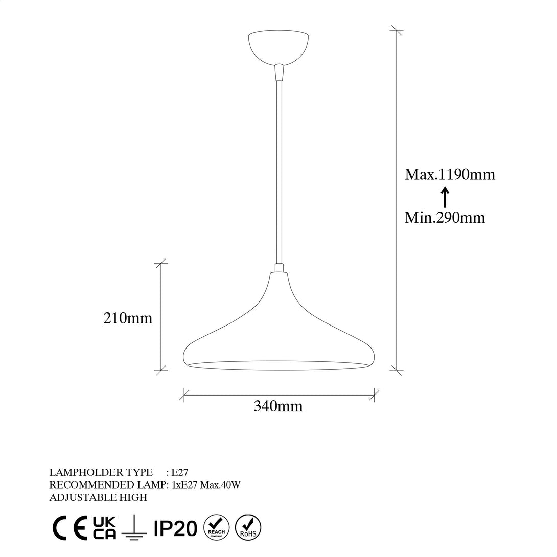 Závesná lampa, Barek - 11545-Vashome.sk
