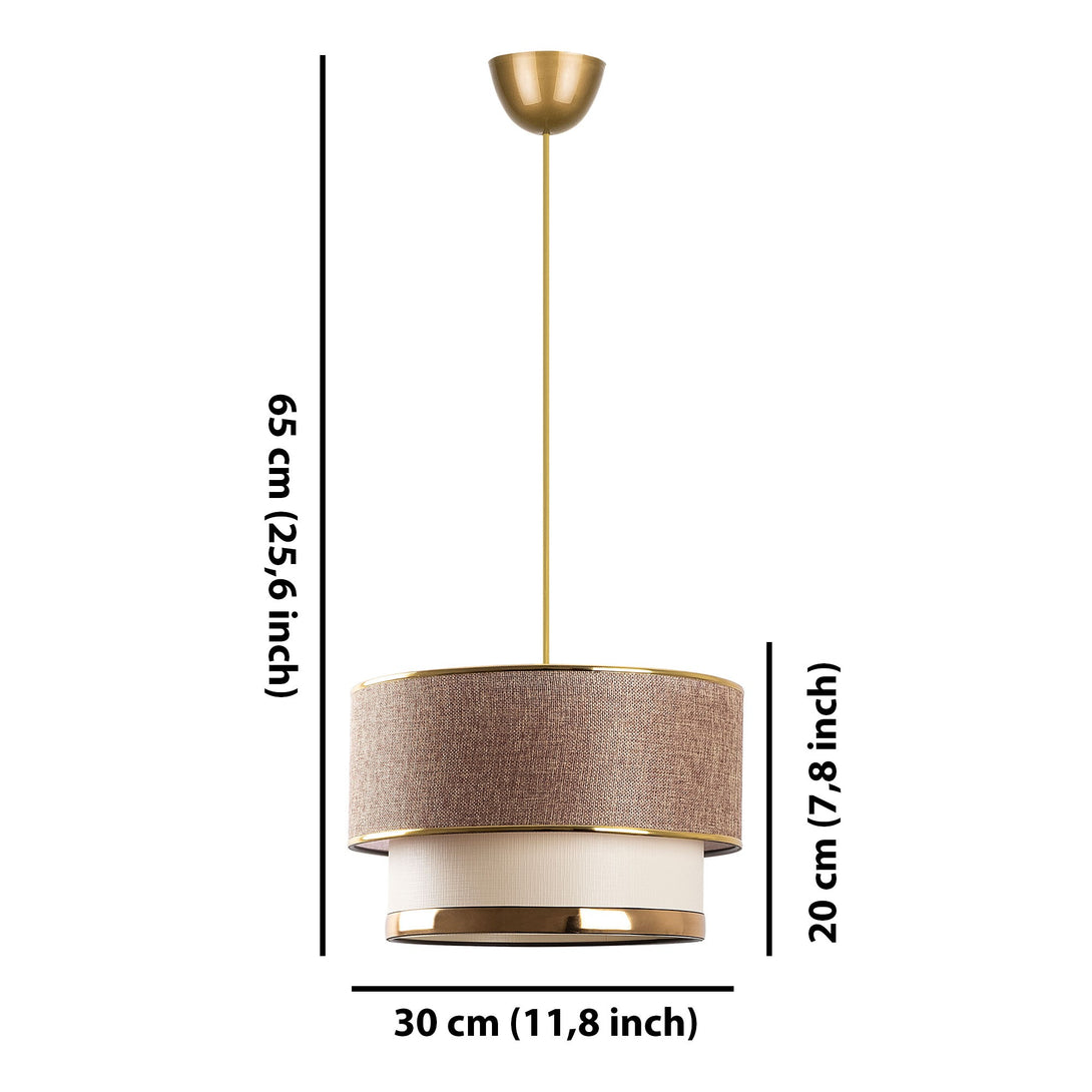 Závesná lampa, Cake - Beige, Gold-Vashome.sk