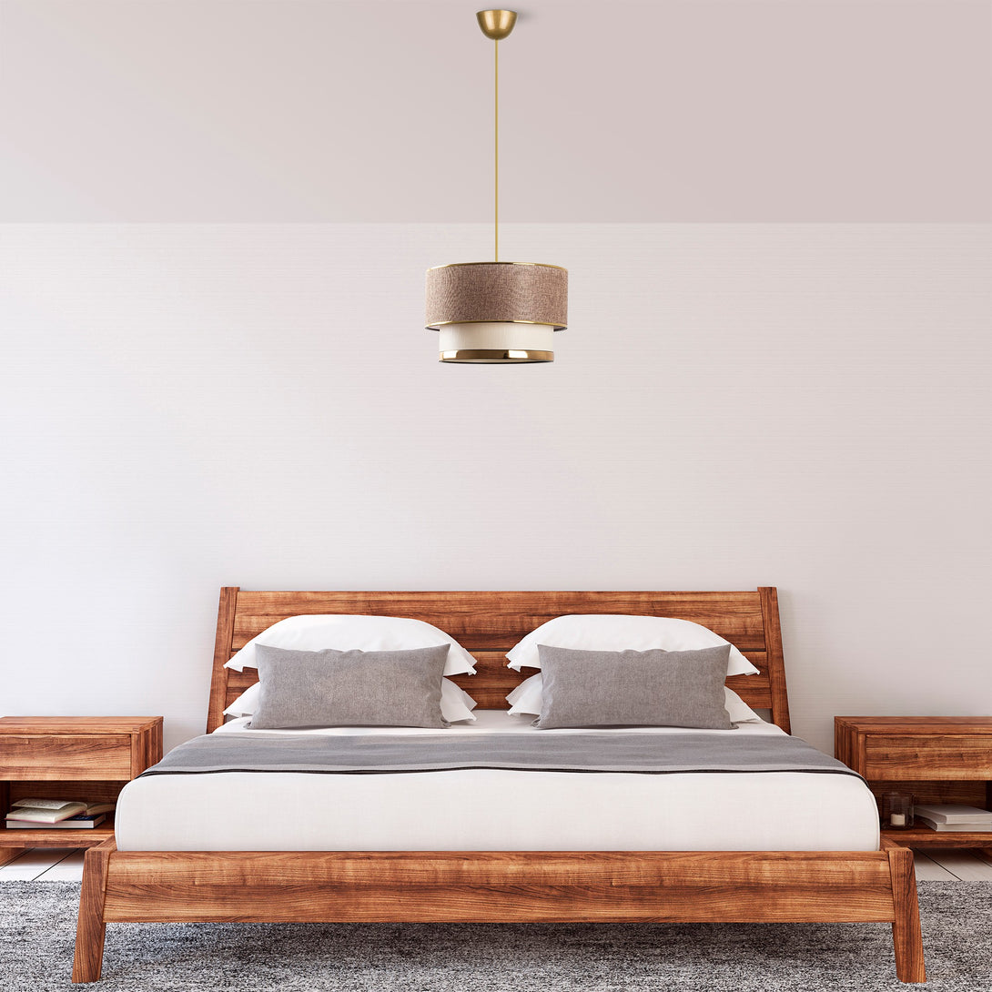 Závesná lampa, Cake - Beige, Gold-Vashome.sk