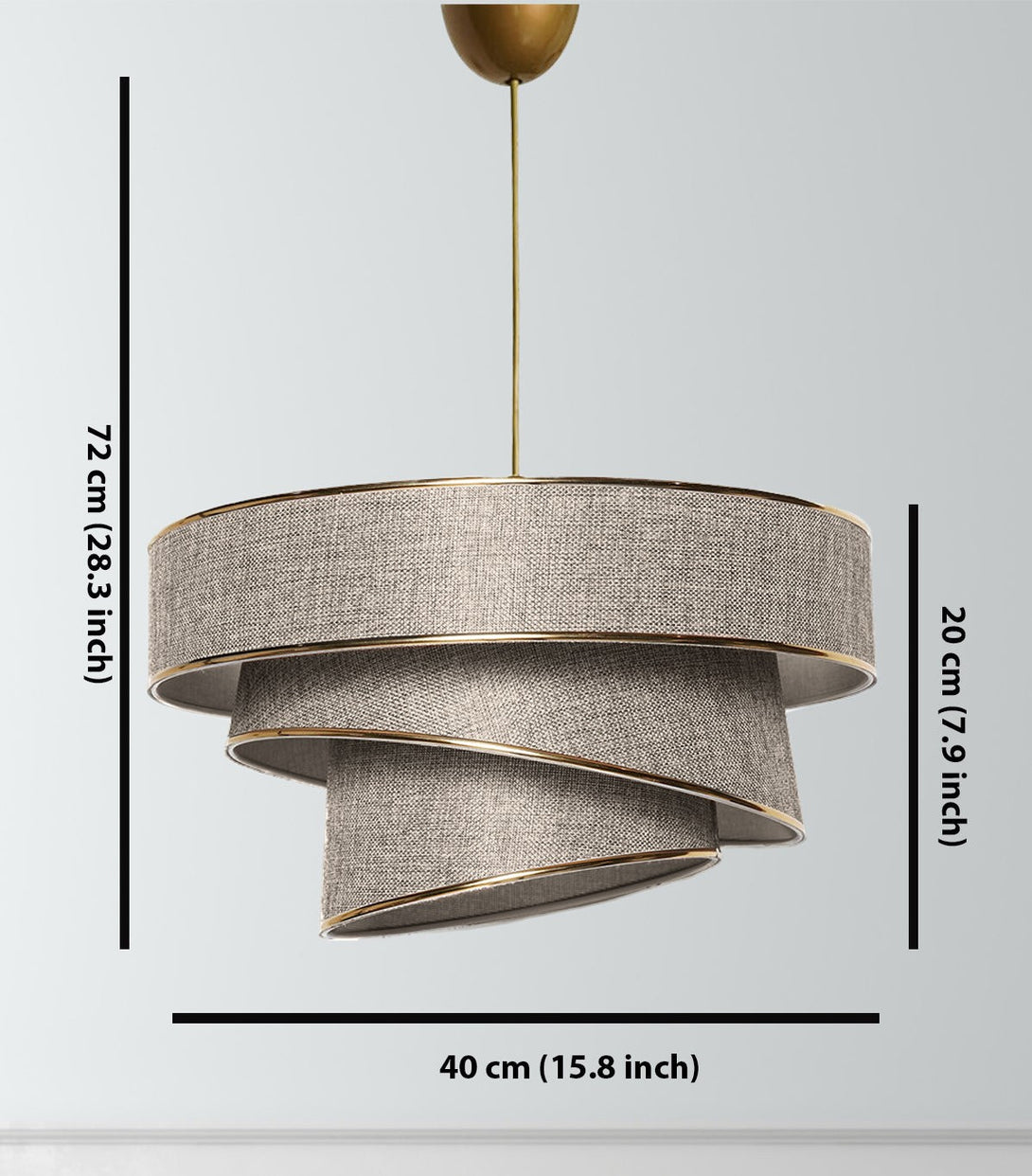 Závesná lampa, Couper - Beige, Gold-Vashome.sk