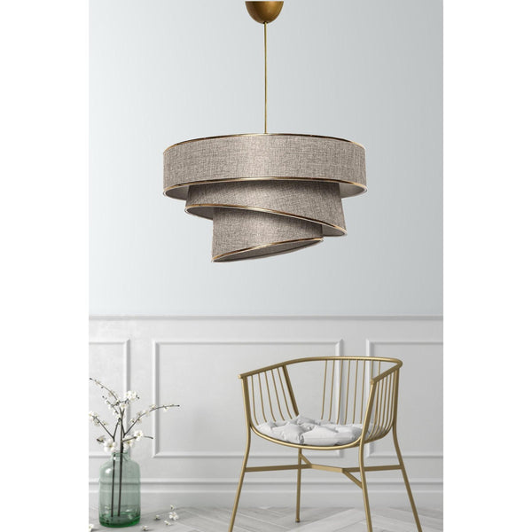 Závesná lampa, Couper - Beige, Gold-Vashome.sk