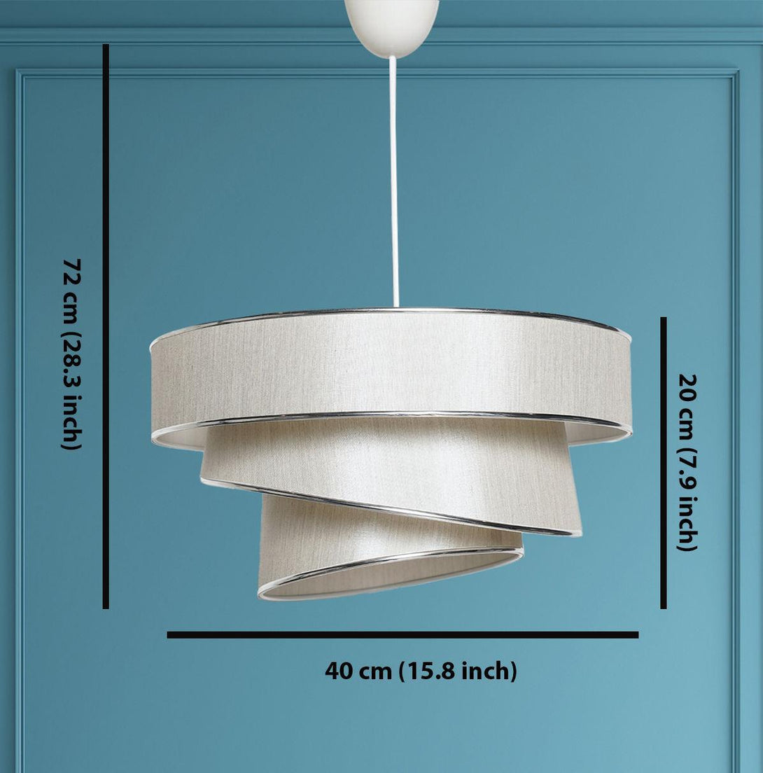 Závesná lampa, Couper - Beige, Silver-Vashome.sk