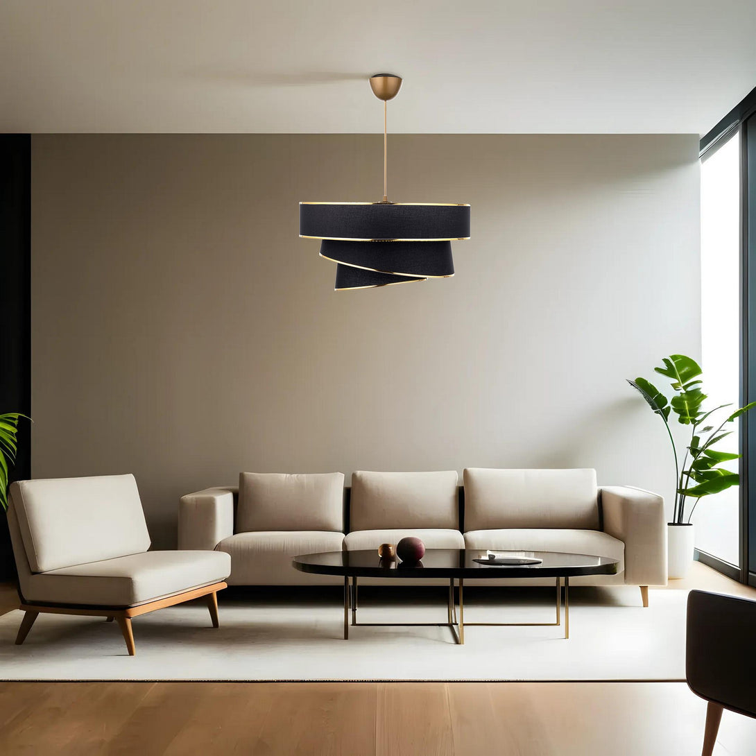 Závesná lampa, Couper - Black, Gold-Vashome.sk