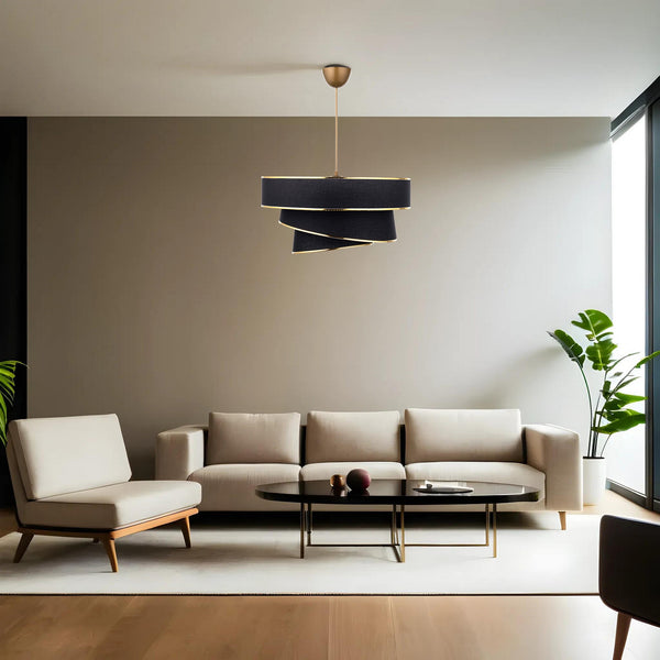 Závesná lampa, Couper - Black, Gold-Vashome.sk