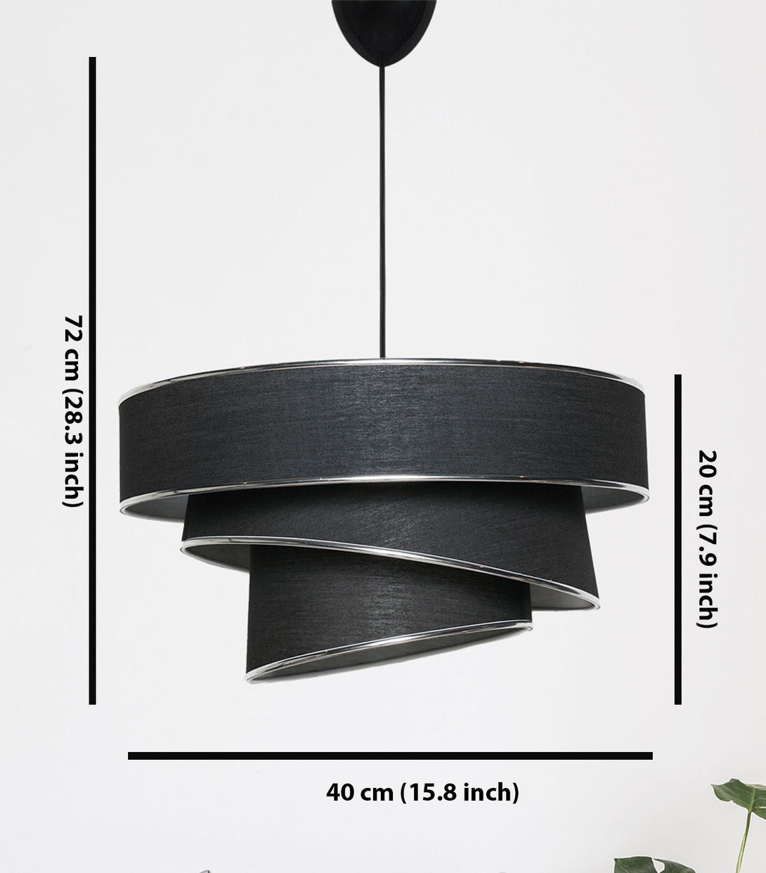 Závesná lampa, Couper - Black, Silver-Vashome.sk