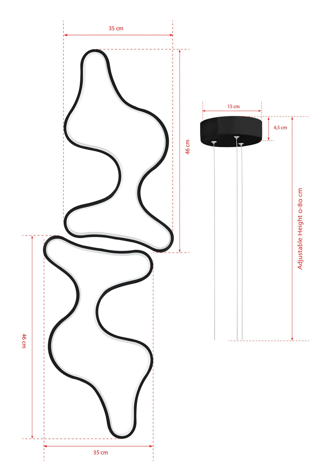 Závesná lampa, Duple Artisan - Black Body, White Light-Vashome.sk