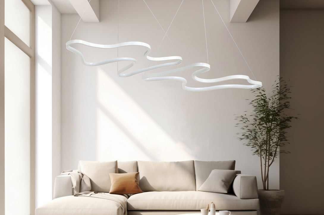 Závesná lampa, Duple Artisan - White Body, White Light-Vashome.sk