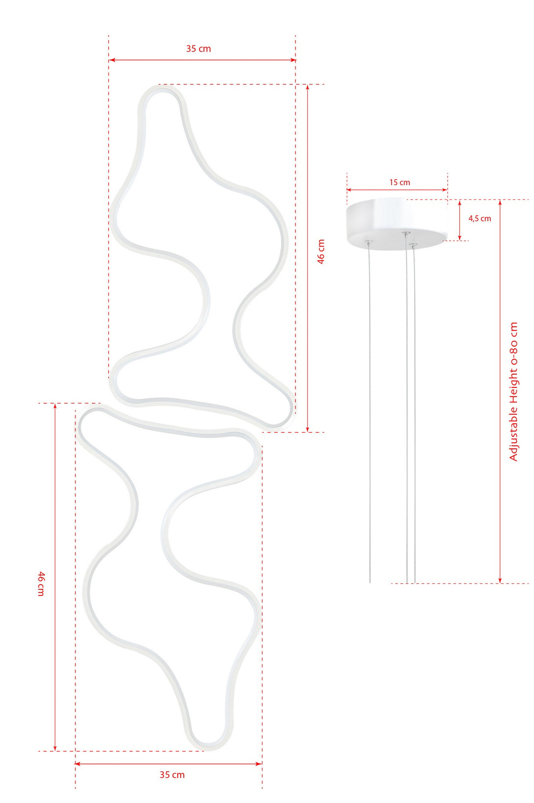 Závesná lampa, Duple Artisan - White Body, White Light-Vashome.sk