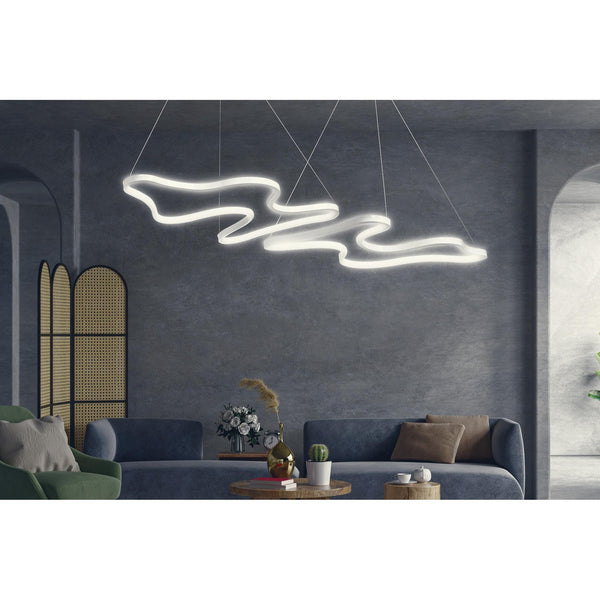 Závesná lampa, Duple Artisan - White Body, White Light-Vashome.sk