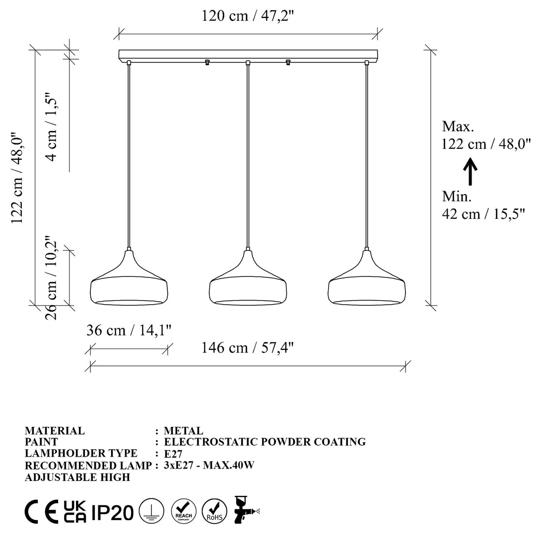 Závesná lampa, Yildo - L-253 - 1-Vashome.sk