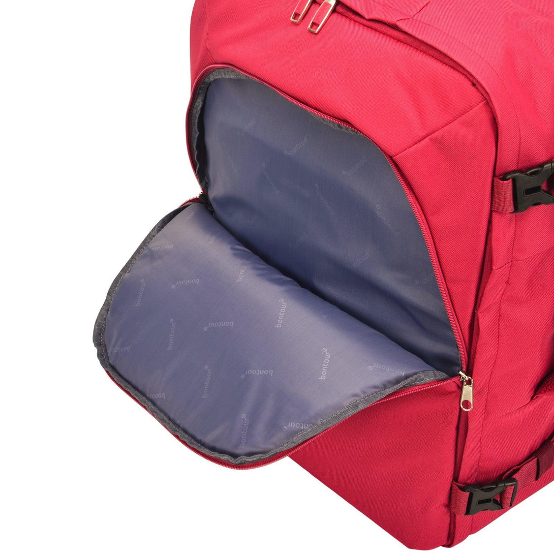 BONTOUR AIR Cestovný batoh, Veľkosť kabíny Príručná batožina 55x40x20cm, Červená-Vashome.sk