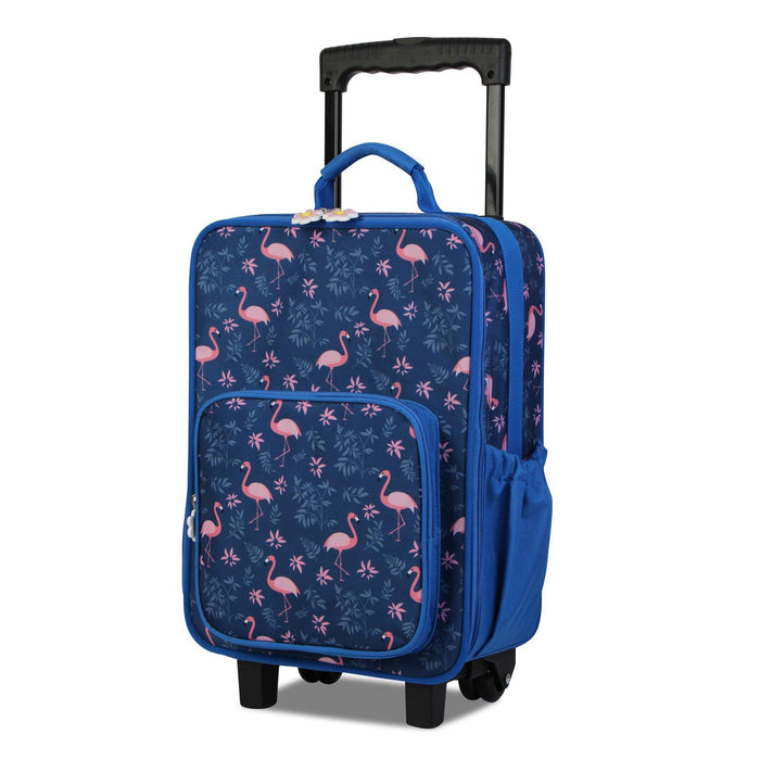 Detský kufor BONTOUR s 2 kolieskami, textilný, so vzorom Flamingo-Vashome.sk